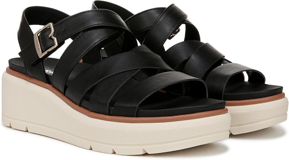 Dr. Scholl's Nice Day Max Sun Sandals Black Women's Size 8.5M New